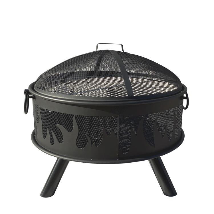 Outdoor Heating Fire Pit Wood Burning BBQ with Cover