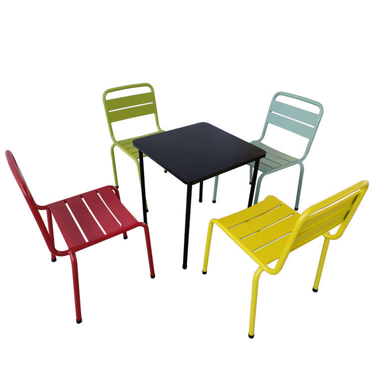Multiple Colour Stackable Garden Restaurant Metal Outdoor Furniture Chair