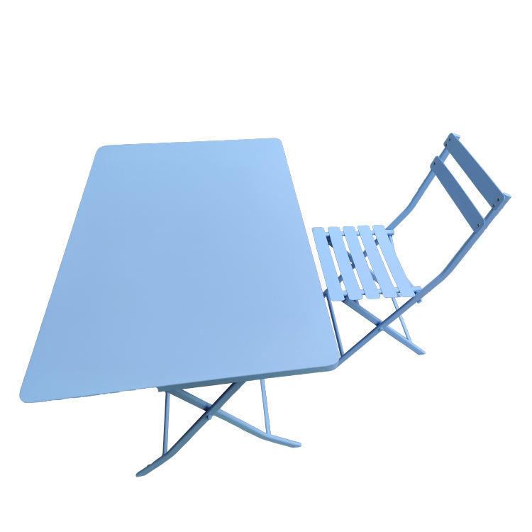 Folding Outdoor Iron Table 3Pcs Dining Restaurant Table And Chair
