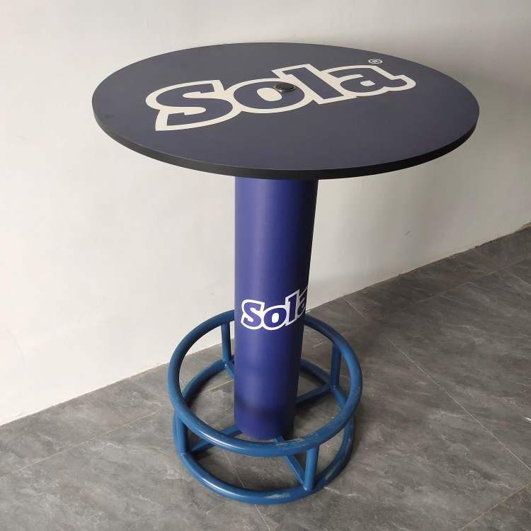 Blue Tall Round Bar Table